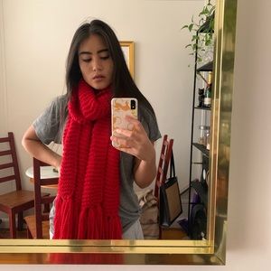 Knit By Me! Chunky Red Scarf